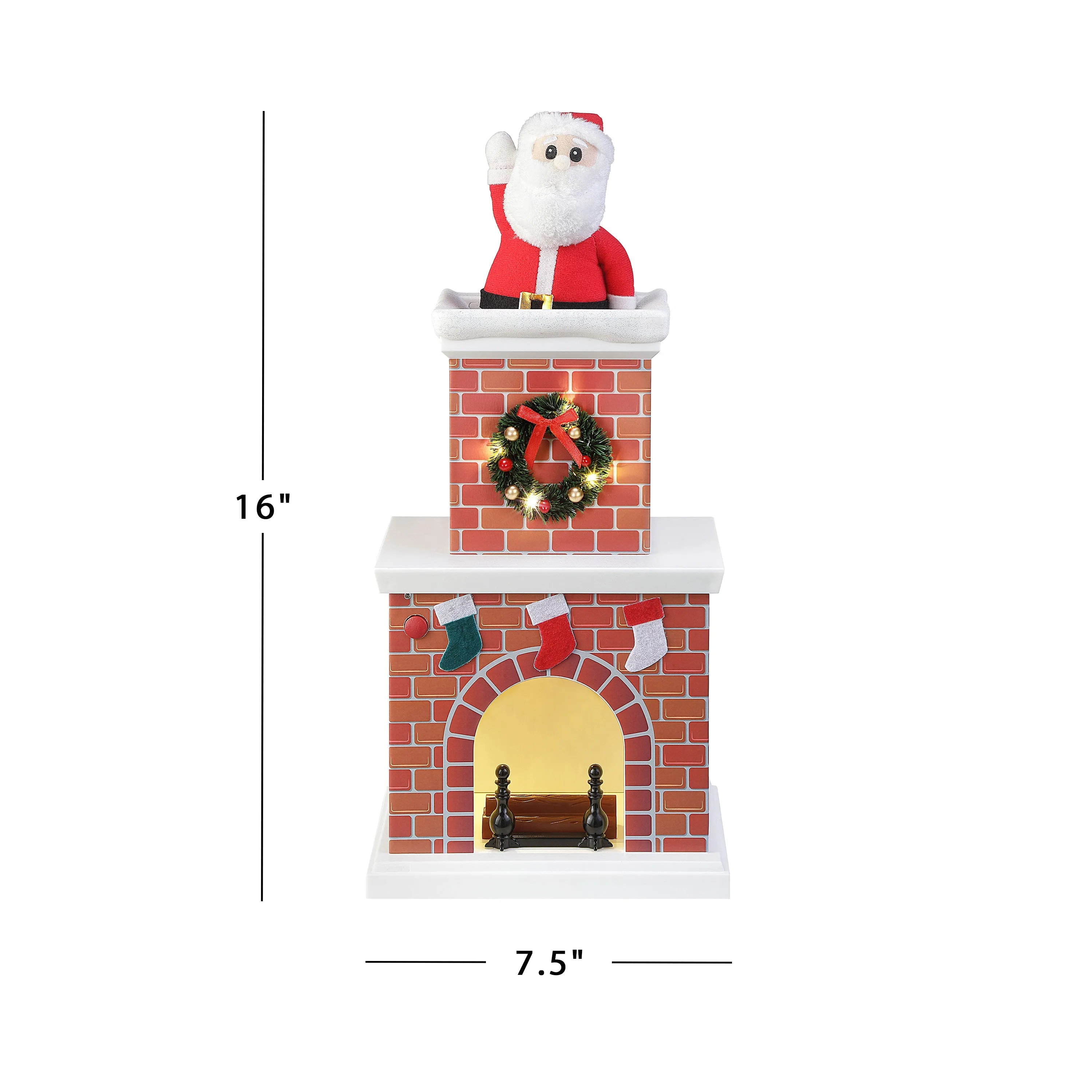 16 in. Animated Santa in Chimney