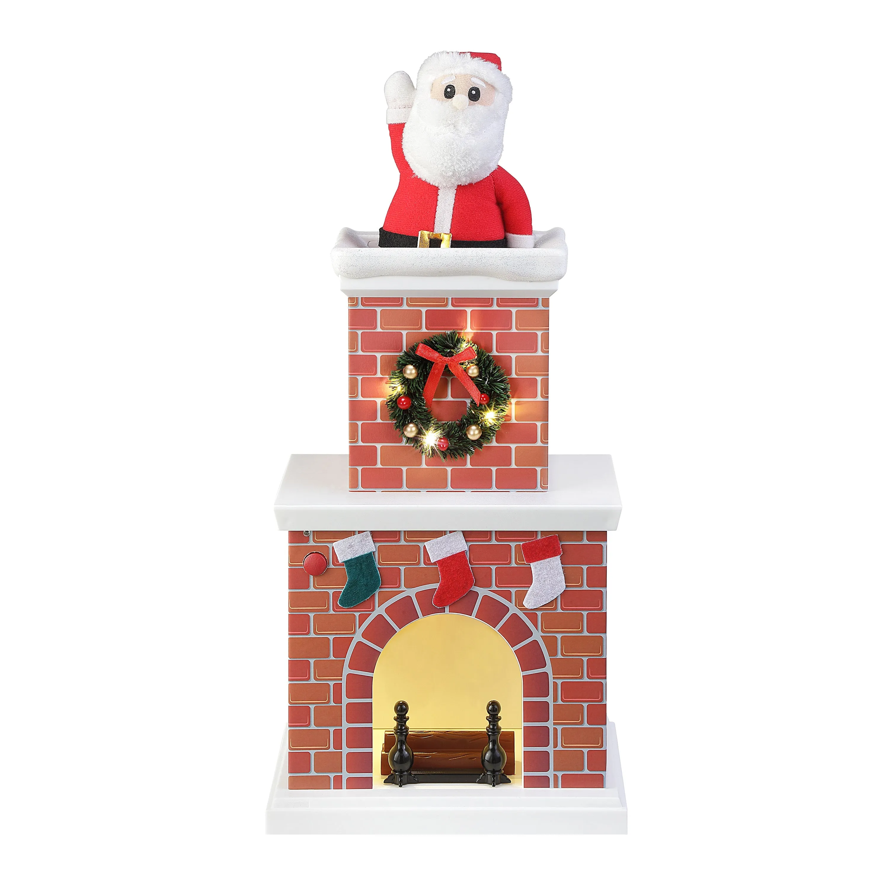 16 in. Animated Santa in Chimney