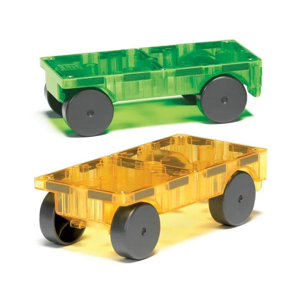 2 PC Car Green & Yellow Expansion Magnatiles