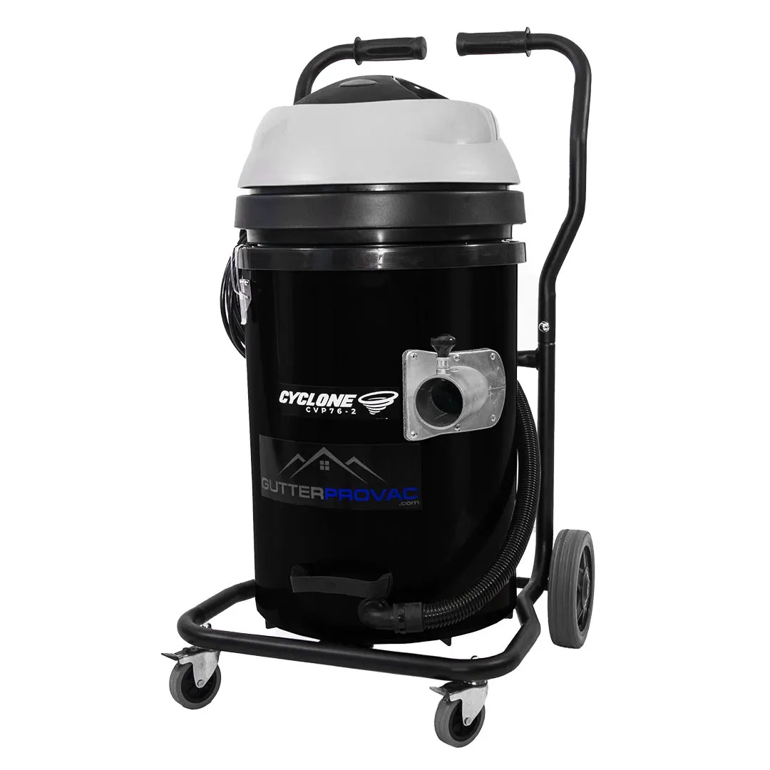 20 Gallon Cyclone 2400W Polypropylene Domestic Gutter Vacuum with 28 Foot Carbon Clamping Poles and Bag