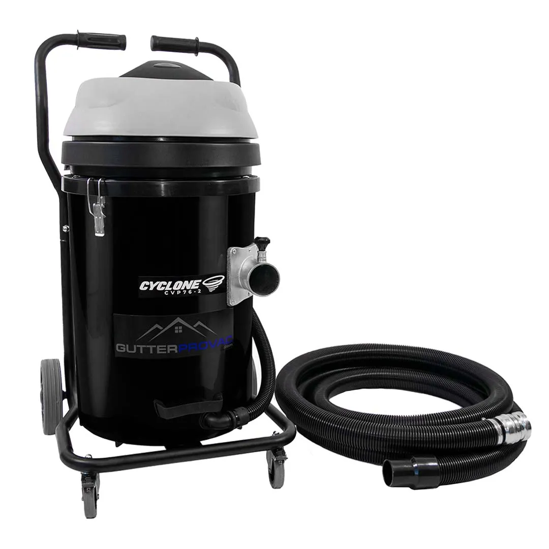 20 Gallon Cyclone 2400W Polypropylene Domestic Gutter Vacuum with 28 Foot Carbon Clamping Poles and Bag