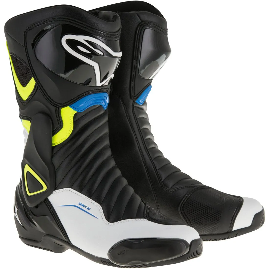 Alpinestars SMX-6 V2 Boots - Black / White / Yellow / Blue