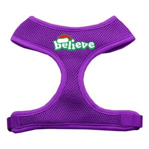 Believe Screen Print Soft Mesh Harnesses  Purple Medium