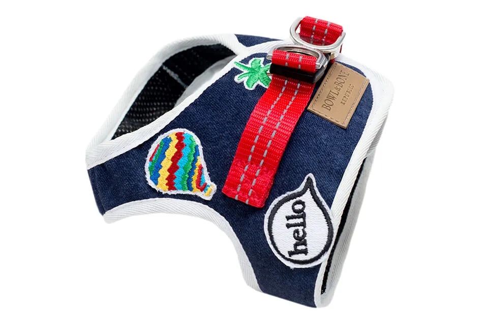 Bowl and Bone Navy Denim Dog Harness