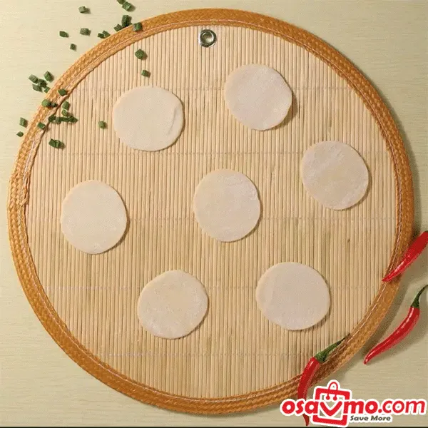 CN Household Round Bamboo Mat Anti-sticking Round Dumpling Curtain 35cm