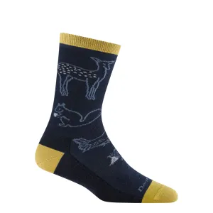 Darn Tough Women's Woodland Creatures Crew Lightweight Lifestyle Sock in Eclipse Navy