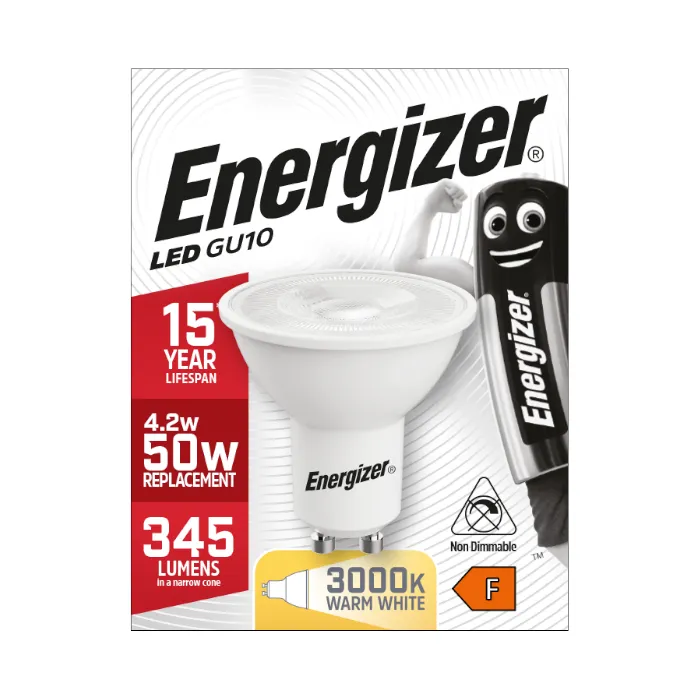 Energizer 4.2W GU10 LED Spotlight - 345lm - 3000K