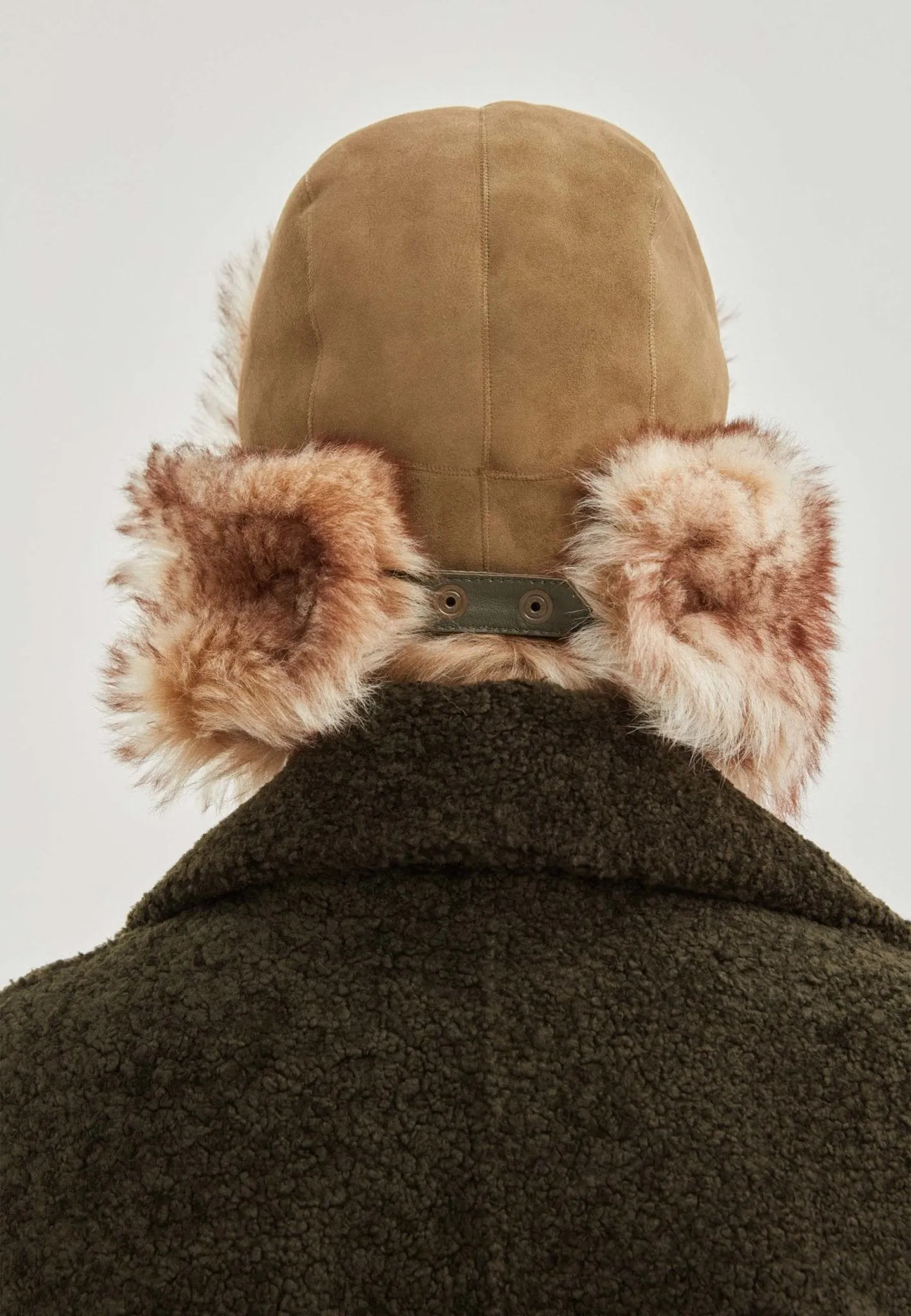 Everest Unisex Shearling Trapper Winter Hat - Olive