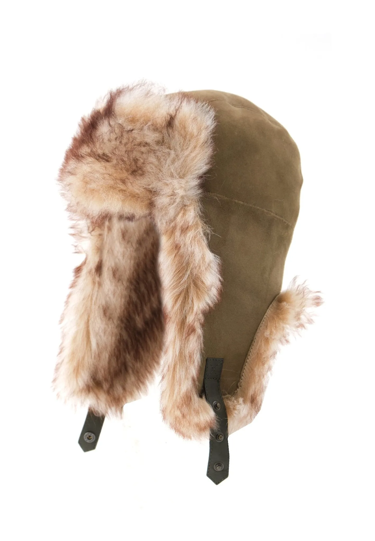 Everest Unisex Shearling Trapper Winter Hat - Olive