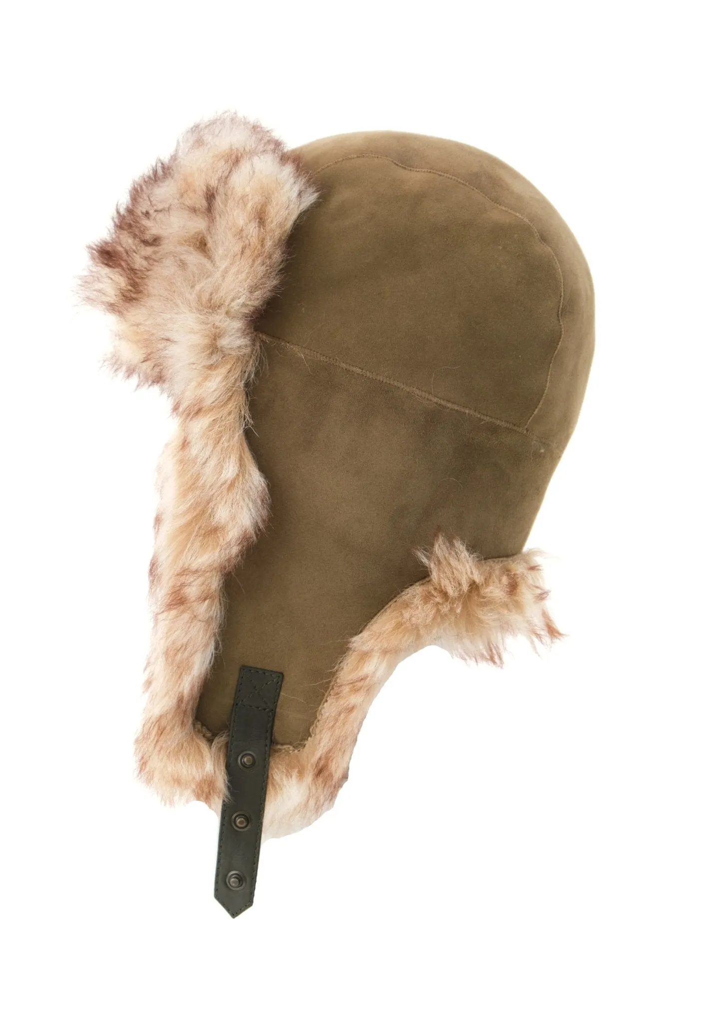 Everest Unisex Shearling Trapper Winter Hat - Olive