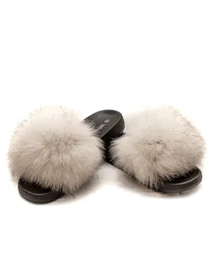 Fox Fur Slides - Natural