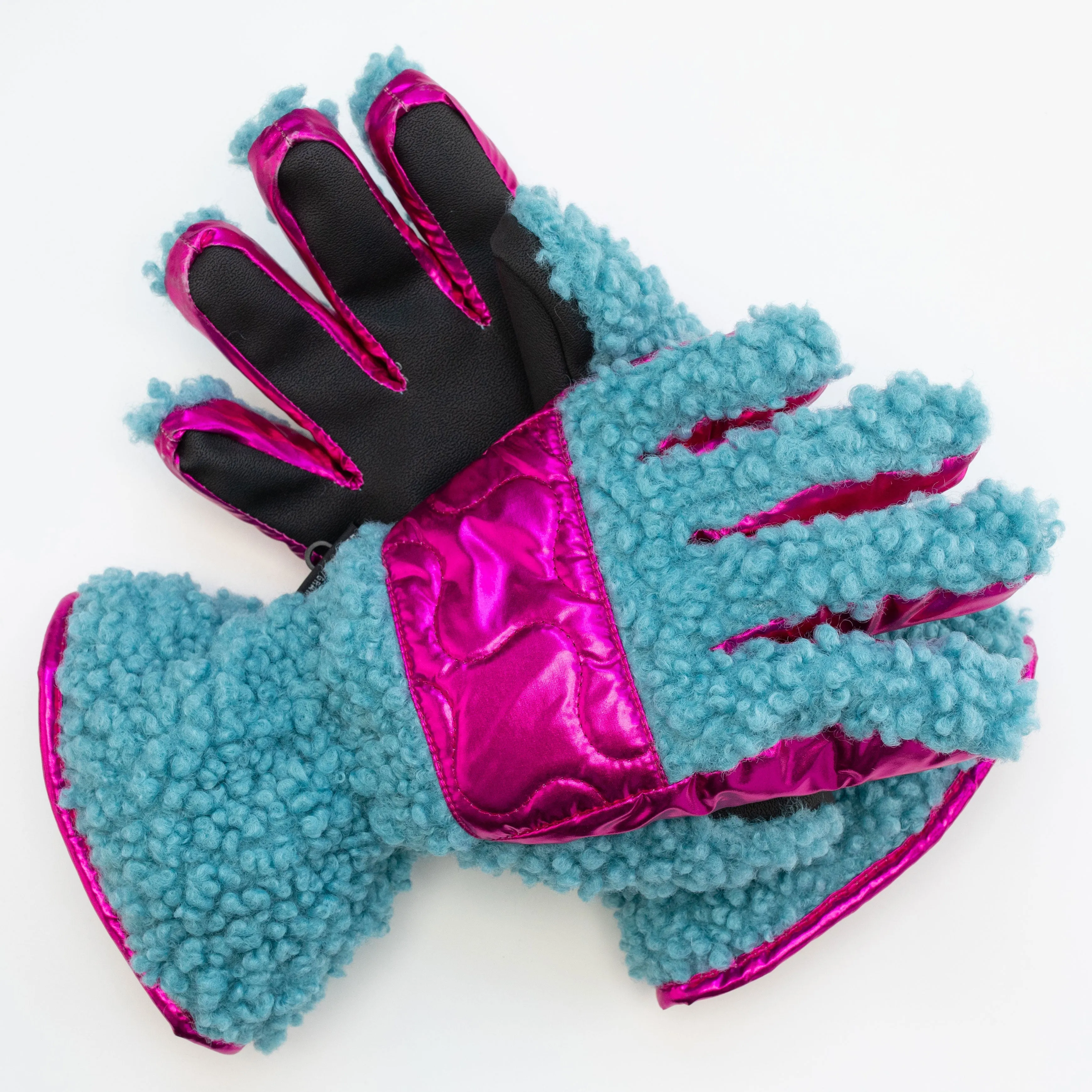 Girl's Pagoda Blue Sherpa Gloves