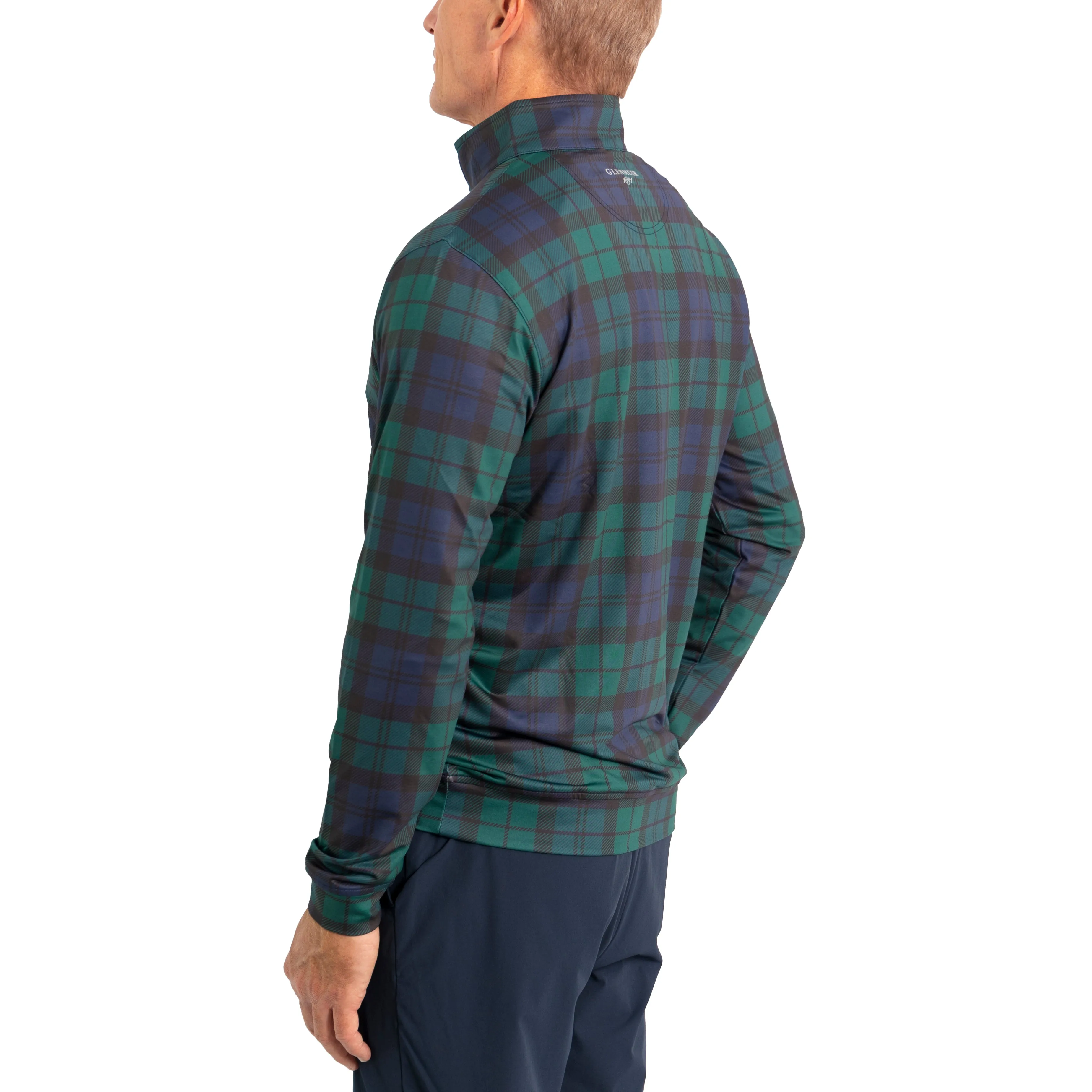 Glenmuir Wick Quarter Zip Lightweight Performance Golf Midlayer - Tartan