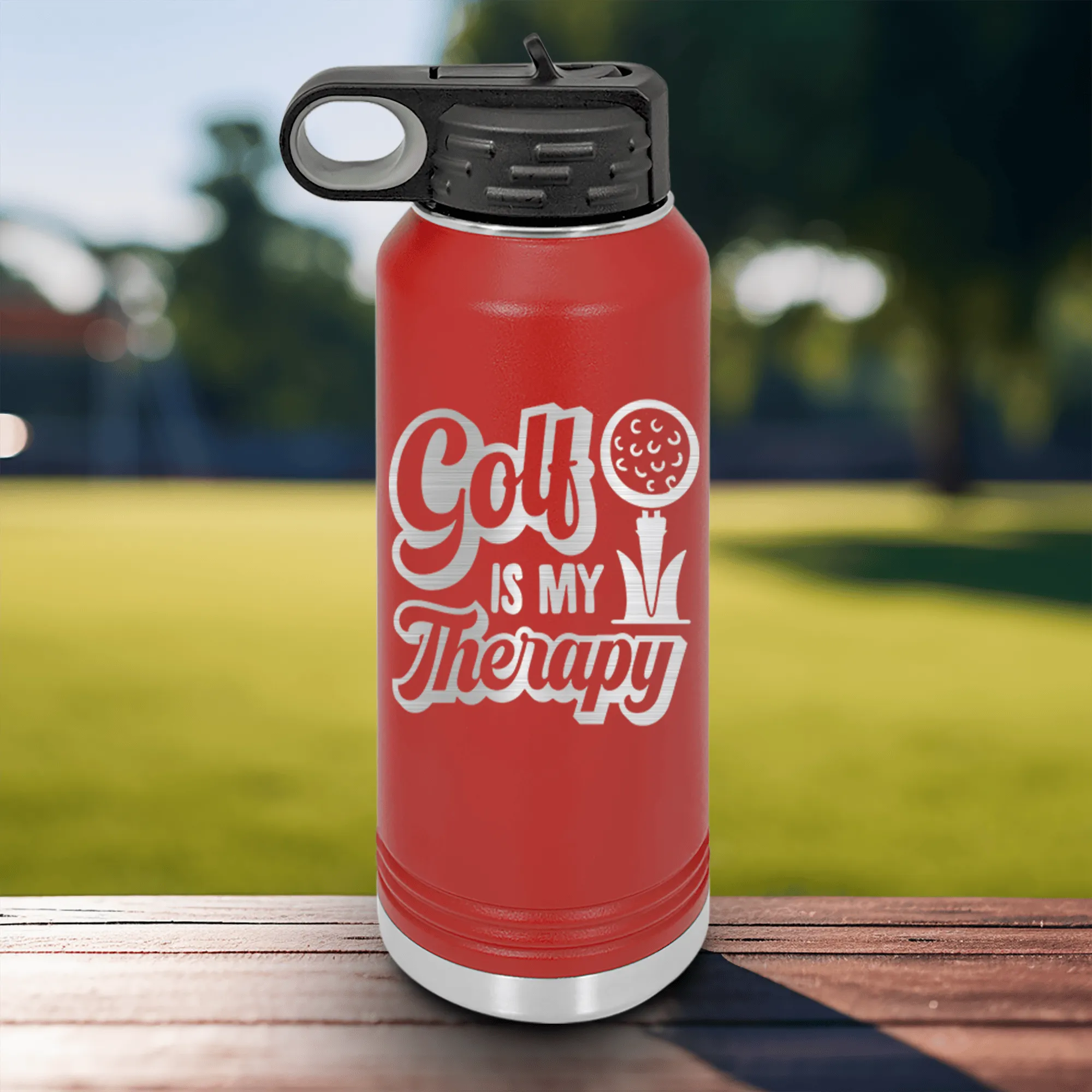 Golf Is My Therapy Water Bottle