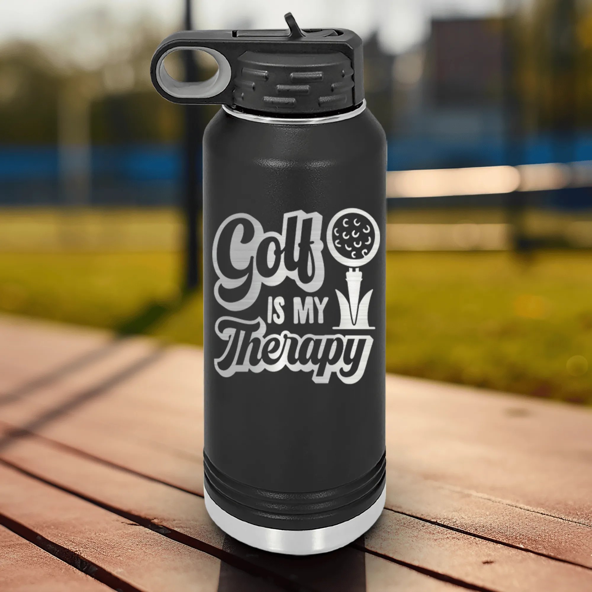 Golf Is My Therapy Water Bottle