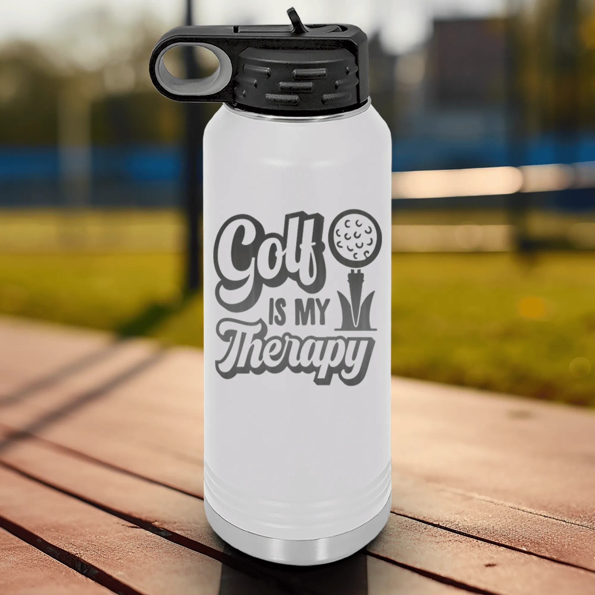 Golf Is My Therapy Water Bottle