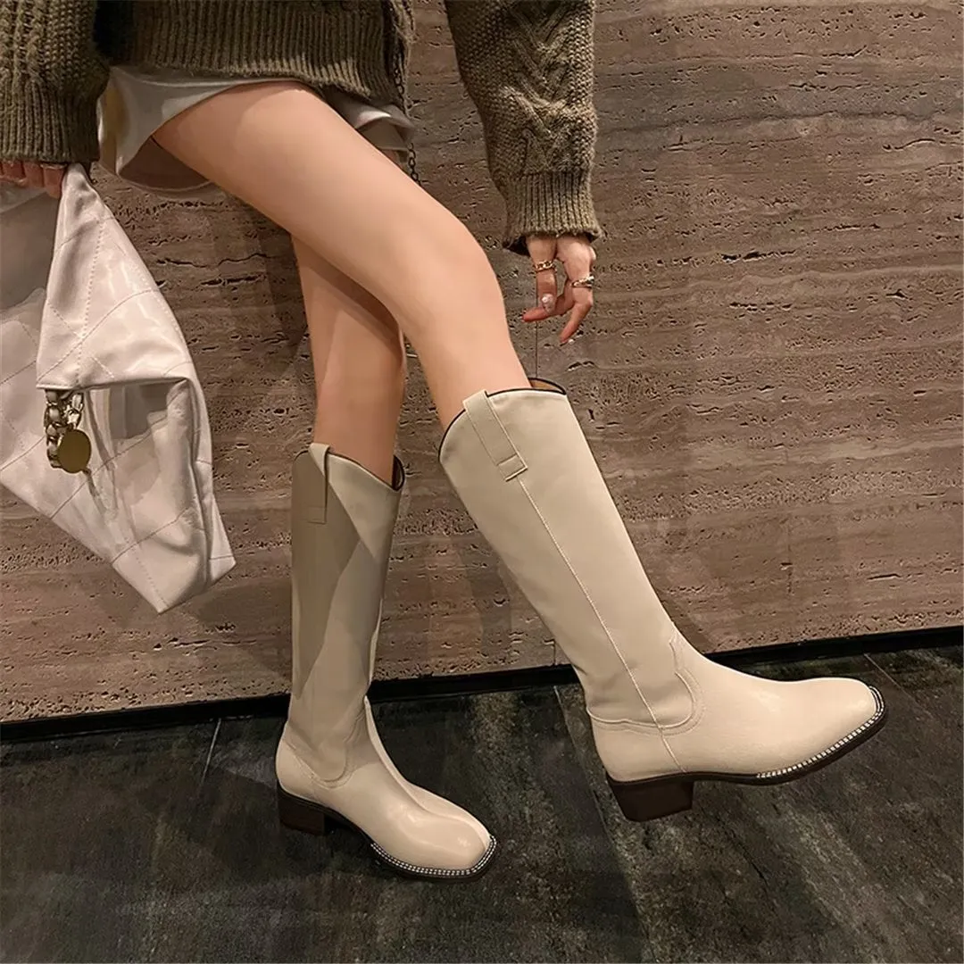 LeatherLush Slip-On Winter Elegance Boots