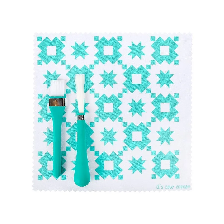 Oh Sew Clean Brush and Cloth Set - Aqua