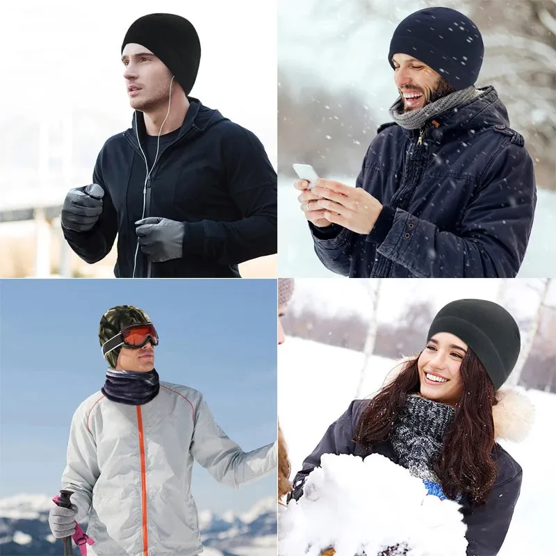 Outdoor Cycling Caps Winter Warm Fleece Hats for Men Women Skiing Windproof Hiking Caps Bandana Thermal Balaclava with Ears Hats