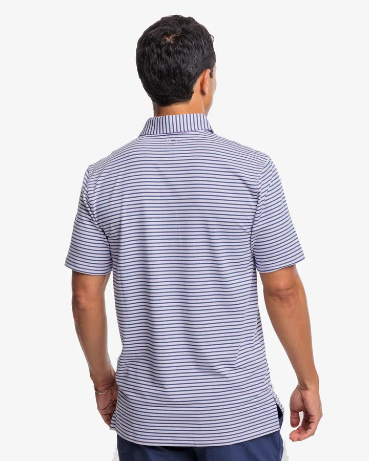 Southern Tide Men's Ryder Heather Marin Stripe Performance Polo Shirt - Heather Orchid Petal